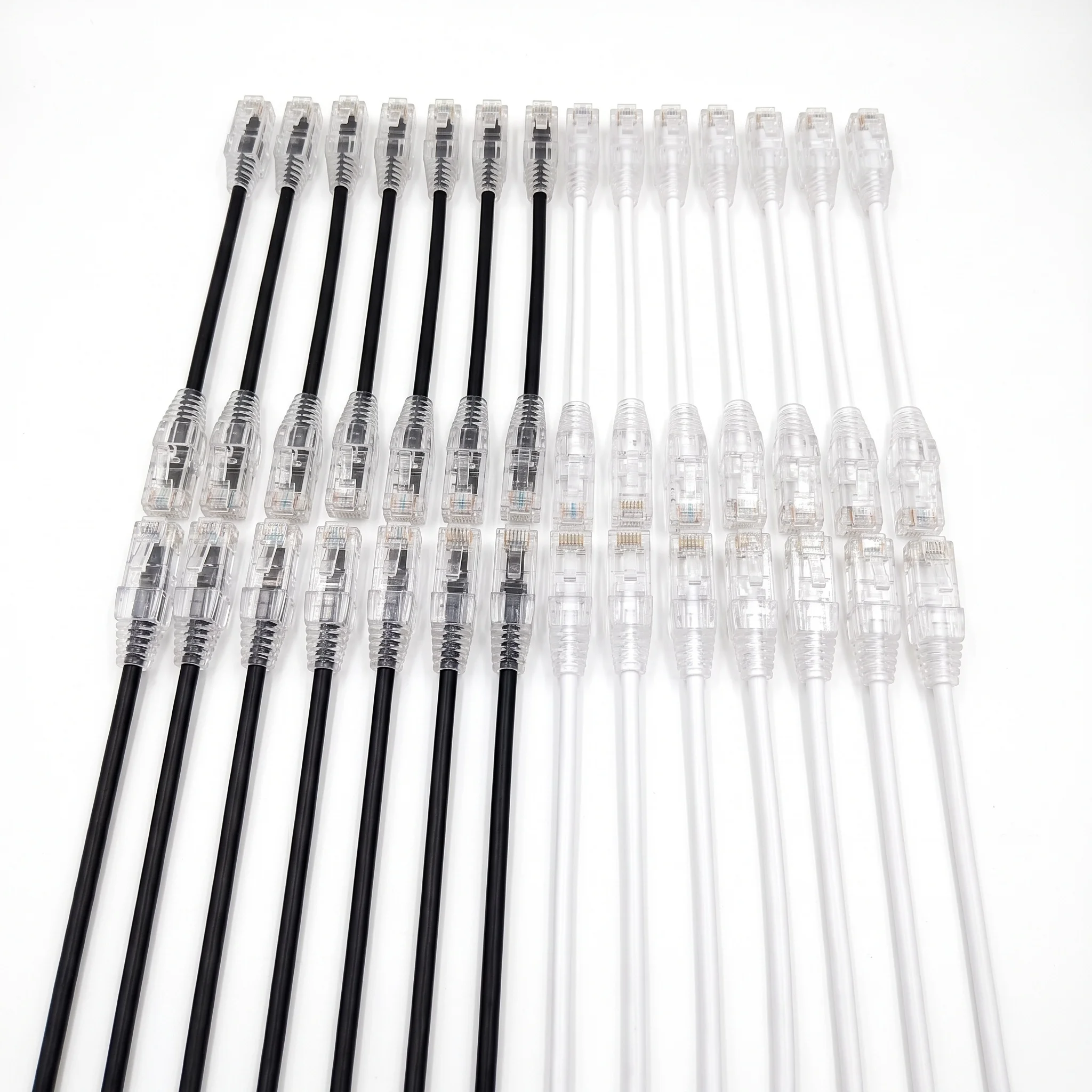 24Pack Cat6a Ethernet Patch Cable 0.1/0.15/0.2/0.3/0.5M Slim UTP 0.5/1/2FT 10G 28AWG POE LAN Cable for CAT6/6A Patch Panel
