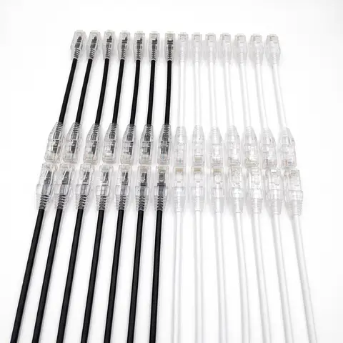 24Pack Cat6a Ethernet Patch Cable 0.1/0.15/0.2/0.3/0.5M Slim UTP 0.5/1/2FT 10G 28AWG POE LAN Cable for CAT6/6A Patch Panel