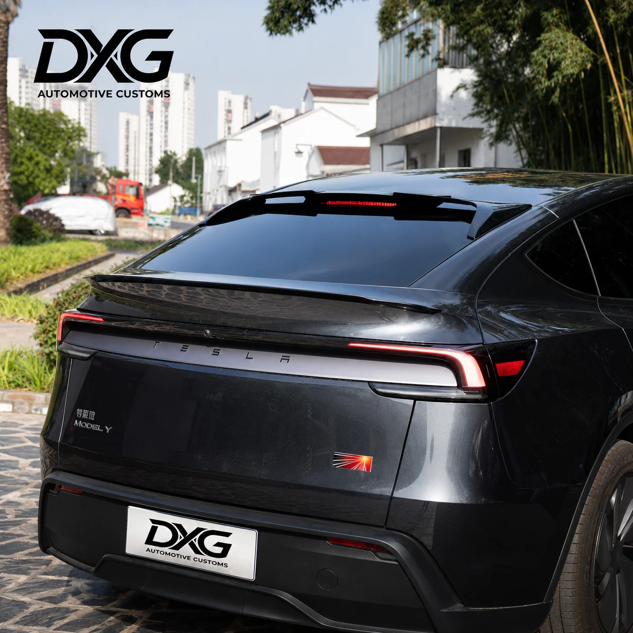 High Quality ABS Roof Blade Spoiler Pattern for Tesla Model Y Juniper 2025+ Rear Window Wing Lip Retrofit - Durable view 4