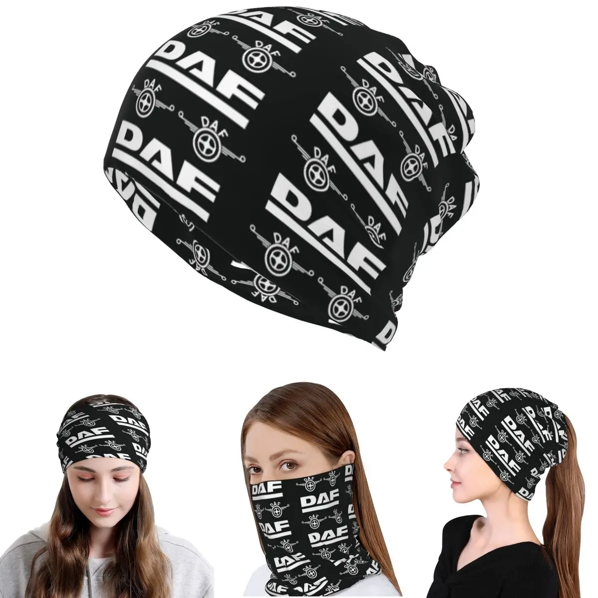 

Daf Truck Classic Car Logo Bandana Neck Gaiter Magic Scarf Multifunction Balaclava Beanies Hat Unisex Adult Washable