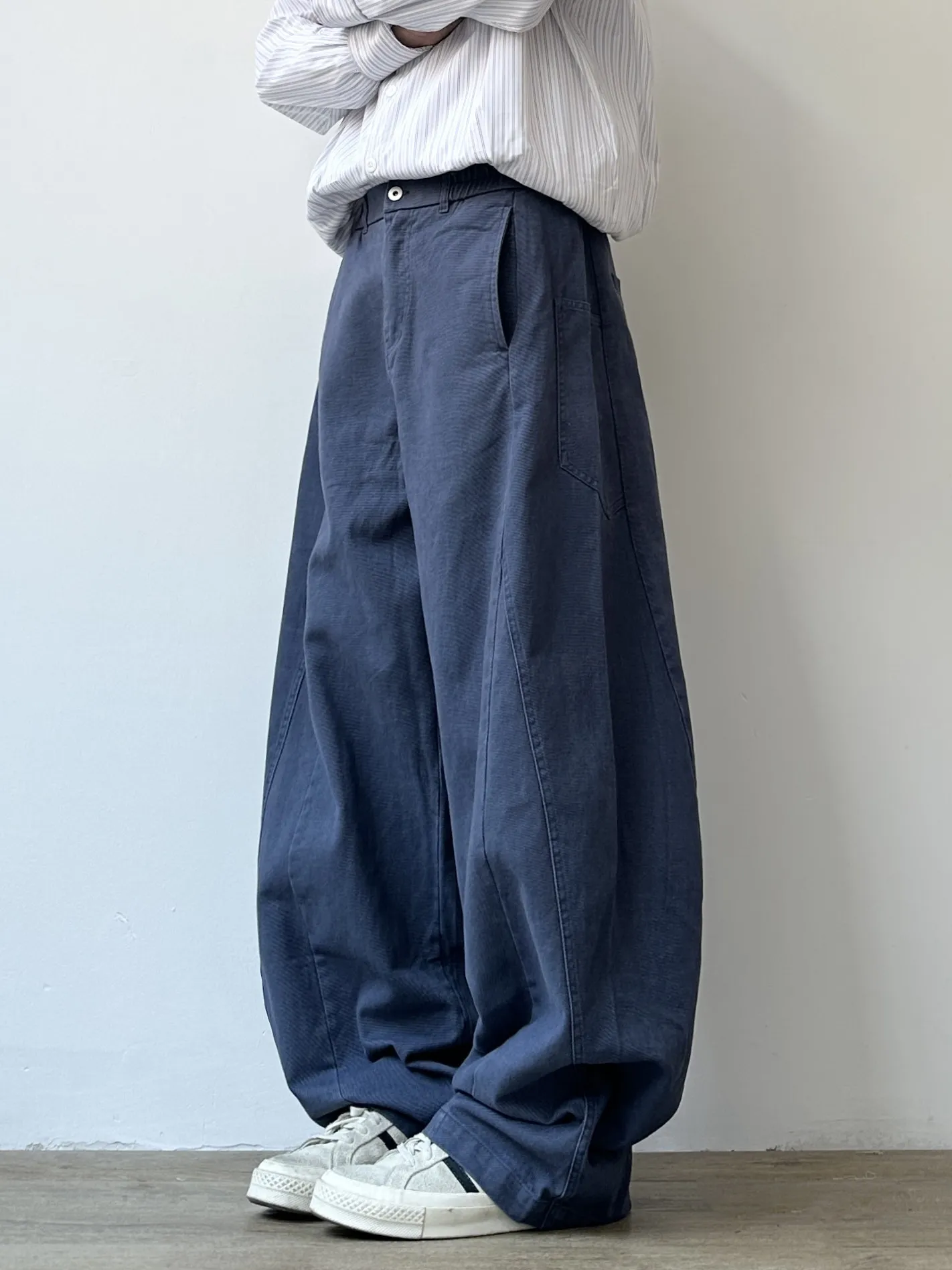 Retro Japanese Style Wide Leg Knife Pants Men's Casual Loose Fit All Season Versatile Workwear Long Trousers Fashionable