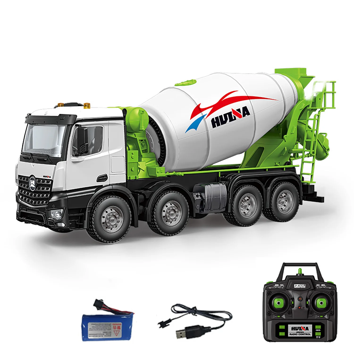 

Toys 1/14 Metal Remote Control Mixer Truck RTR 2.4GHz Radio 12CH Light Sound Effects RC Agitating Lorry Finished Model Battery