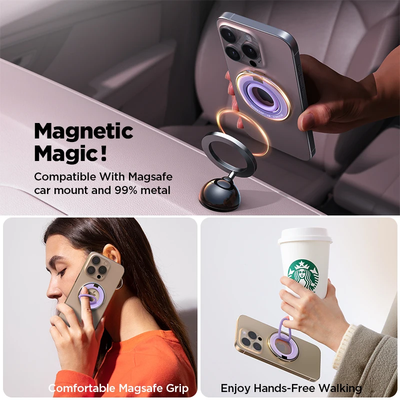 Joyroom Magnetic Ring Phone Holder Soft Silicone Ring Phone Holder Colorful Magnetic Phone Grip Holder For iPhone15 14 13 12 Pro