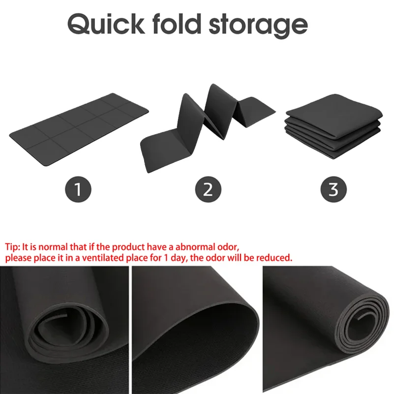 Foldable Yoga Mat Eco Friendly TPE Folding Travel Fitness Exercise Mat 6mm Thicknesses for Yoga Pilates & Floor Workouts Outdoor