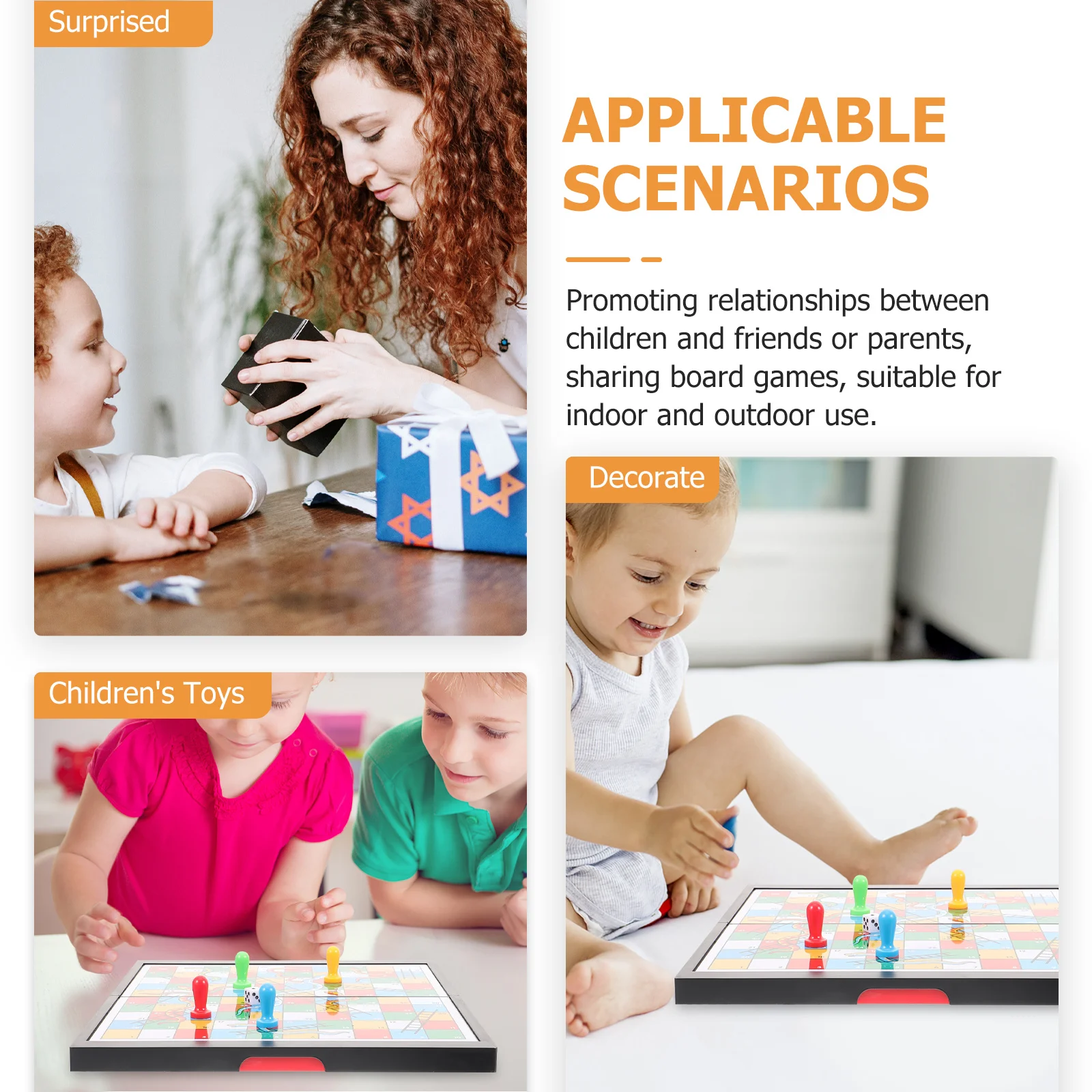 

1Set Snakes Ladders Chessboard Game Kit Premium Material Comfortable Touch Simple Design Tabletop Game for Adults