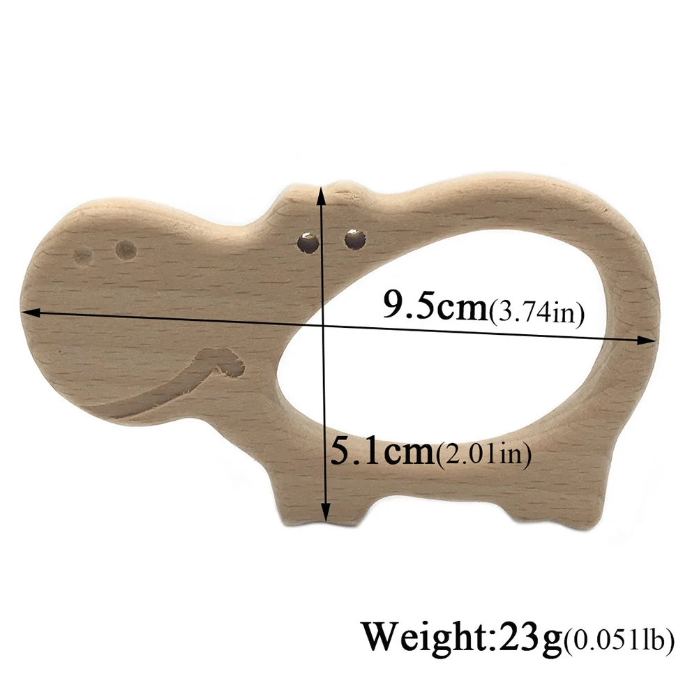 1 Stuks Cartoon Houten Baby Tanden Slijpen Molaire Relief Baby Bijtring Natuurlijk Hout Dier Ontwerp Baby Kauwen Rustgevende Accessoire