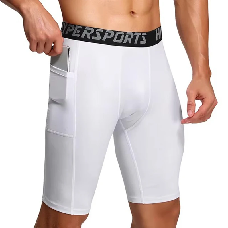 Calções de treinamento de compressão dos homens verão calças esportivas corredores calças curtas secagem rápida ginásios de fitness masculino collants treino calções esportivos