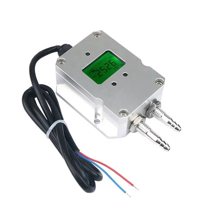 Miniature LCD Display Air RS485 Differential Pressure Sensor, Dry Air Air 0-10V 4-20 MAh Pneumatic Pressure Transmitter Sensor
