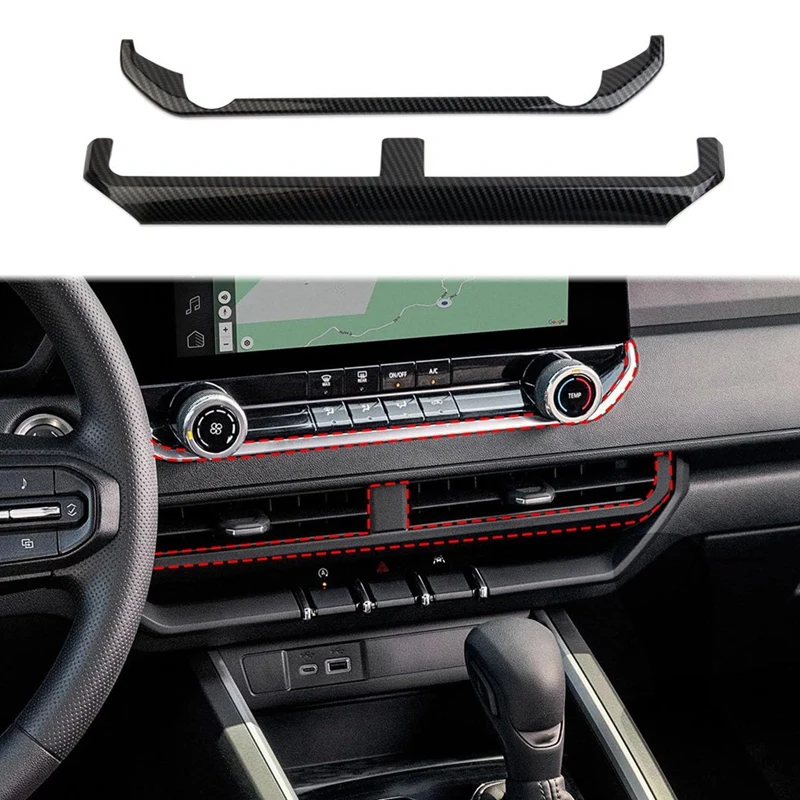 Center Console Dash Vent Cover Trim For Chevrolet Colorado GMC Canyon 2023 2024 Accessories Carbon Fiber