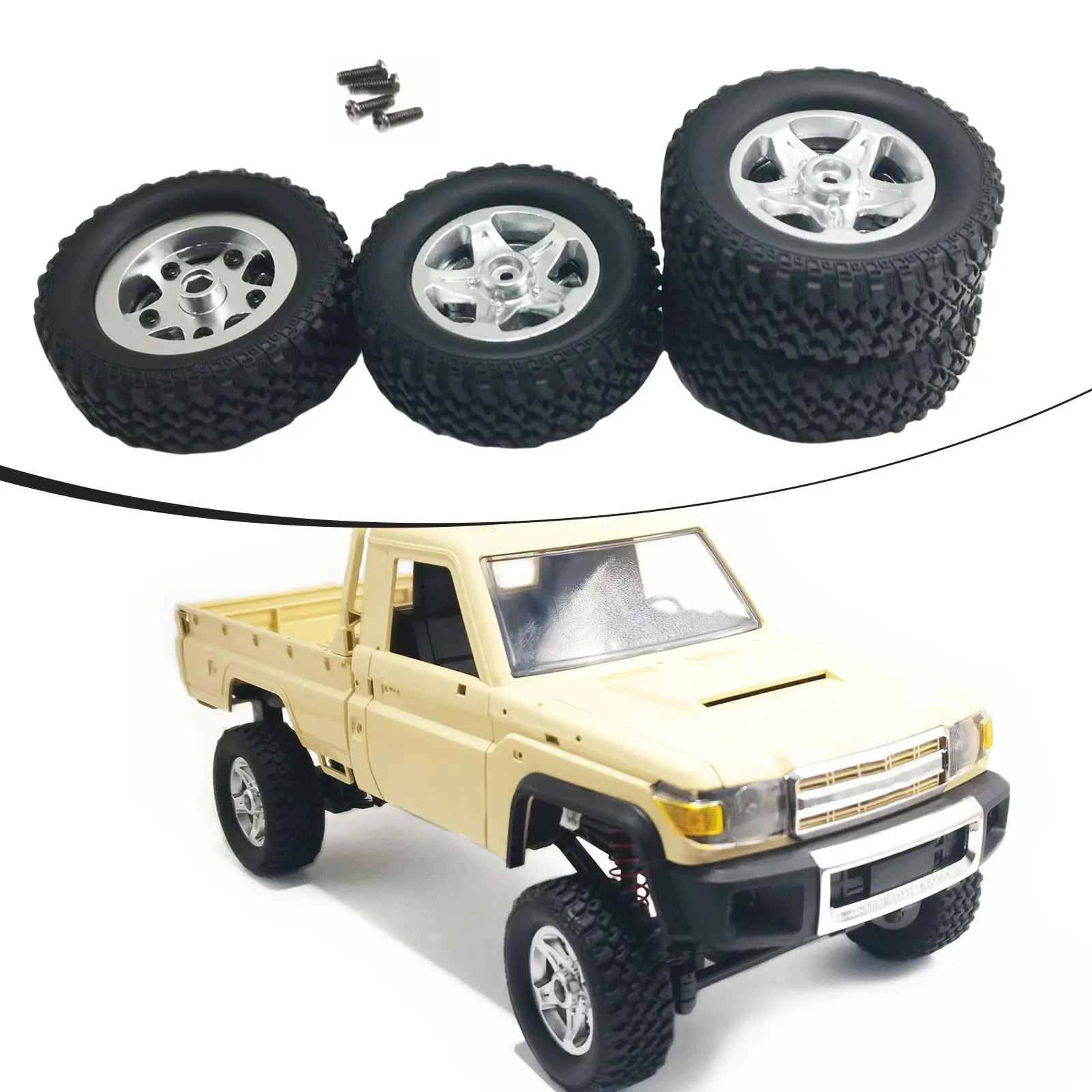 4Pcs RC Wheels and Tires Upgrade Easy to Install Sturdy Tires and Rims Crawler