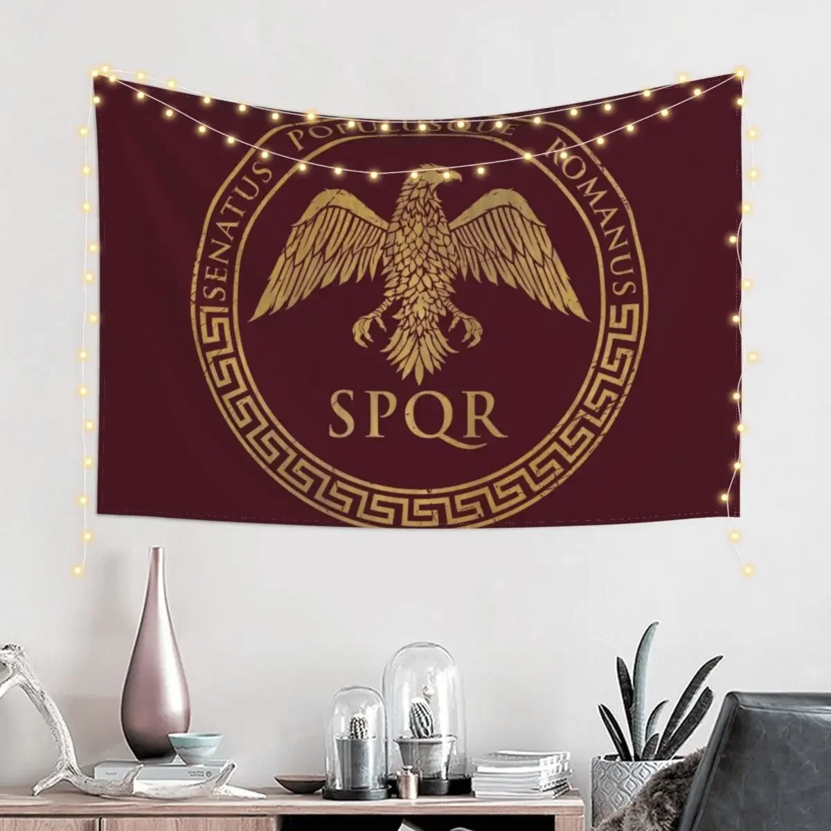 Senatus Populusque Romanus - Eagle Emblem V01 Tapestry Room Decor Aesthetic Room Decore Aesthetic Wall Coverings Tapestry