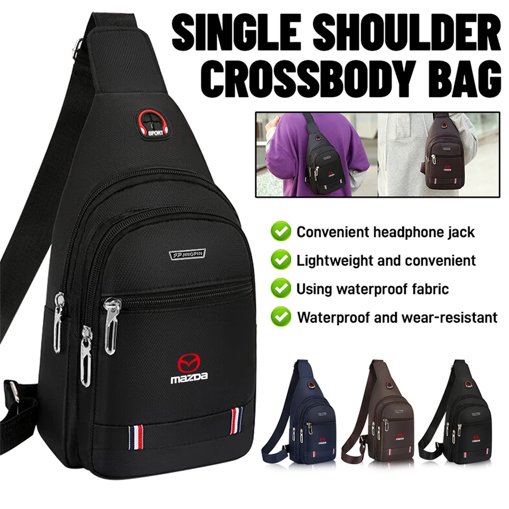 Mazda logotipo masculino saco de peito moda casual náilon crossbody mochila para mazda axela CX-50 CX-30 CX-5 CX-4 CX-8 CX-9 CX-3 RX-7 ms