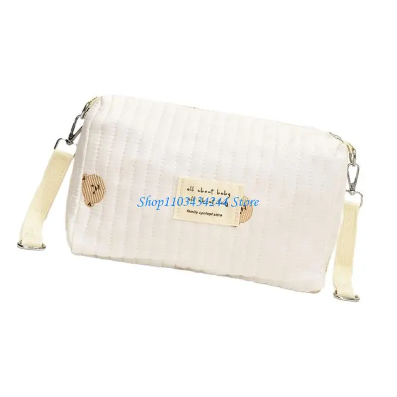 Diaper Bag Embroidery Pattern Mom Bag Large Capacity Cosmetic Storage Bag for Women Pram Pushchair Hanging Bag Handbag