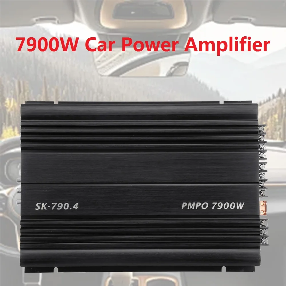 

12V Car Power Amplifier SK-790.4 4-Channel Max 7900W Class A/B Digital Stereo Surround Passive Subwoofer Audio Player For Cars