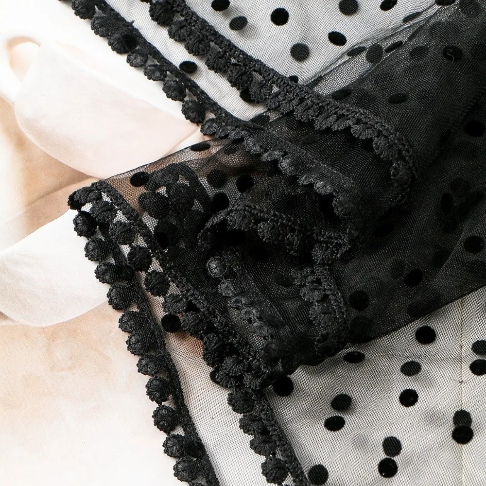 Solid Color White Bridal Triangle Veil Head Cover Black Tulle Mesh Scarf Head Gauze Polyester Polka Dot Triangle Shawl Girls