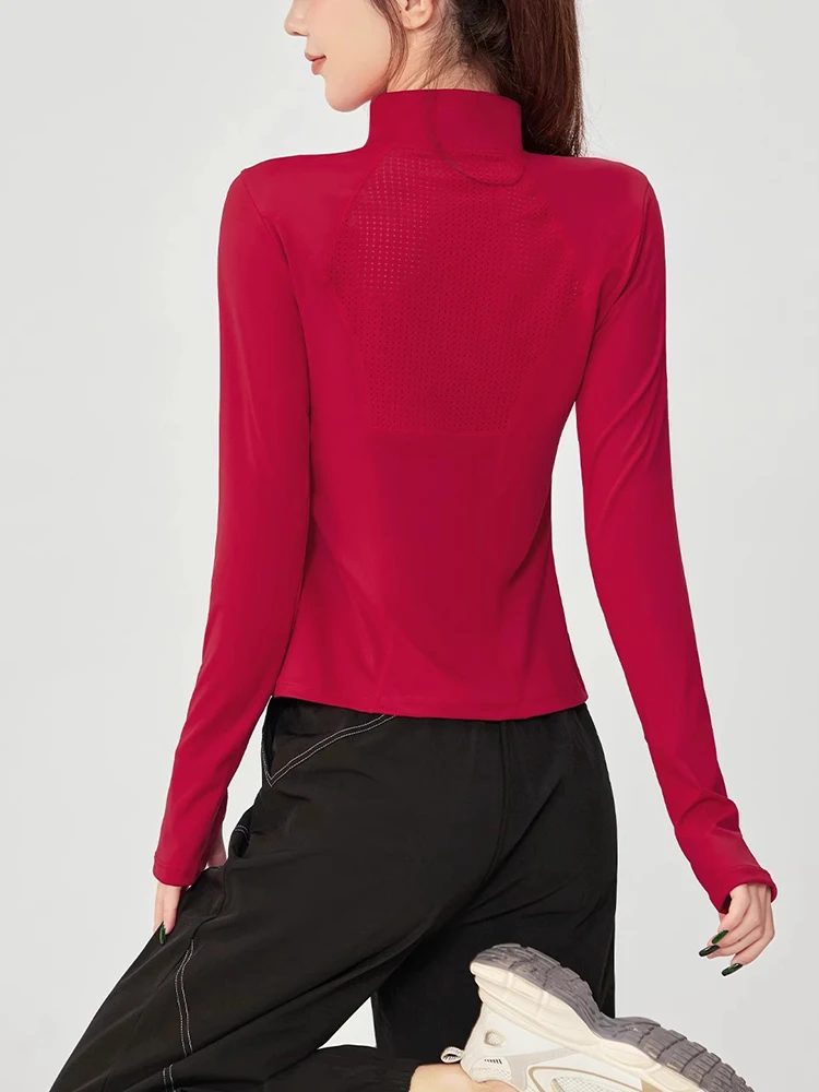 Frauen Lauftraining Anzug Fitn Morning Run Long Sve Marathon f Zip up Top Sportswear Set Herbst Winter Neue Sle