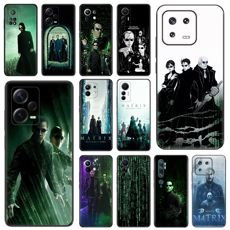 Matrix 4 Art Black Anti-Drop Phone Case For Xiaomi Redmi Note 12 Pro 11 11S 11Prime 11E 11T 11SE 10 Lite 10S A1 Plus 10C Cover