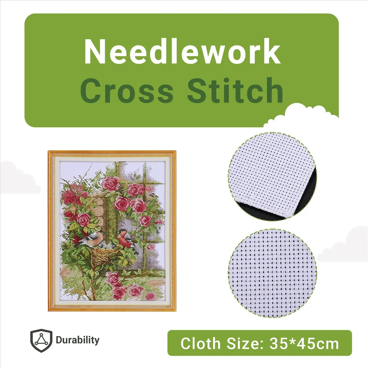 DIY Handmade Needlework Set Embroidery Kit 14CT Birds' Family Pattern -Stitching 35 * 45cm Home Decoration-A68X view 6