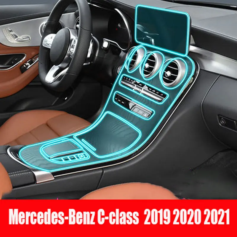 

For Mercedes-Benz C-class 2019-2021 Car Interior Center console Transparent TPU Protective film Anti-scratch Repair film