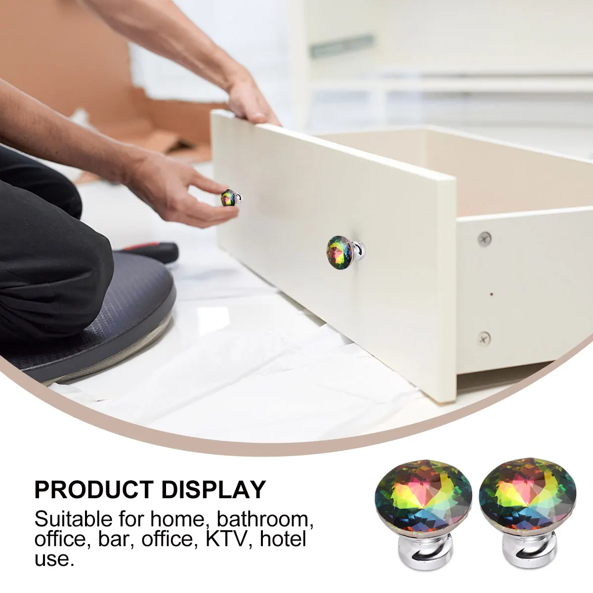 

10pcs Crystal Drawer Pull Zinc Alloy Durable Single Hole Closet Door Handle Cabinet Furniture Wardrobe Pull For Home Office