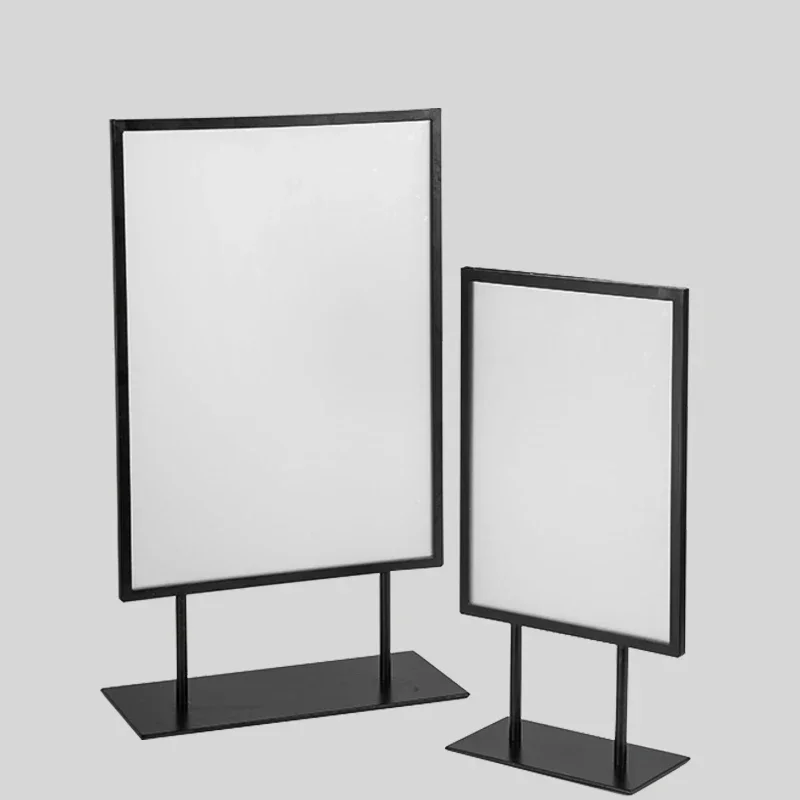 

Vertical stainless steel A3 billboard A4 poster rack Shopping malls and stores double-sided advertising rack Desktop Hot sales