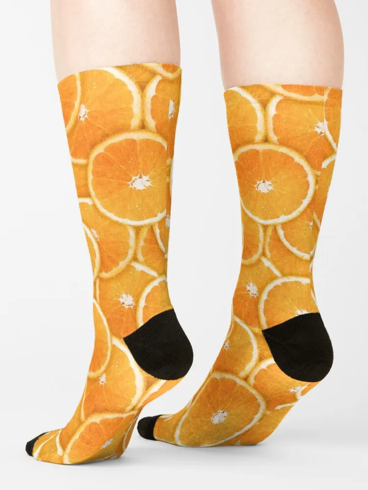 Orange Slice Digital Montage Socken