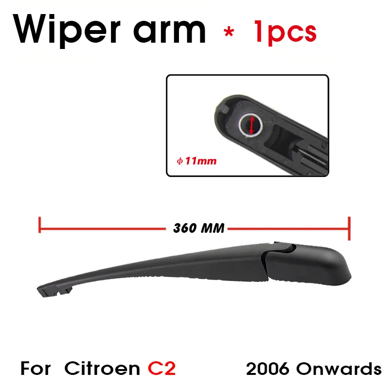 Car Wiper Blade Rear Windshield Wiper Arm Blade Brushes For Citroen C2 355MM 2006 Onwards Windscreen Wiper Auto Accessories