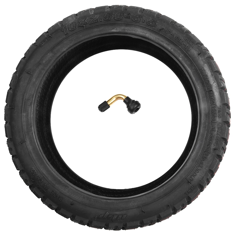إطار قوي 10 × 2 50 6 5 بدون أنابيب للطرق الوعرة للسكوتر الكهربائي 10 بوصة 255 × 70 أسود مناسب للدراجات البخارية الكهربائية