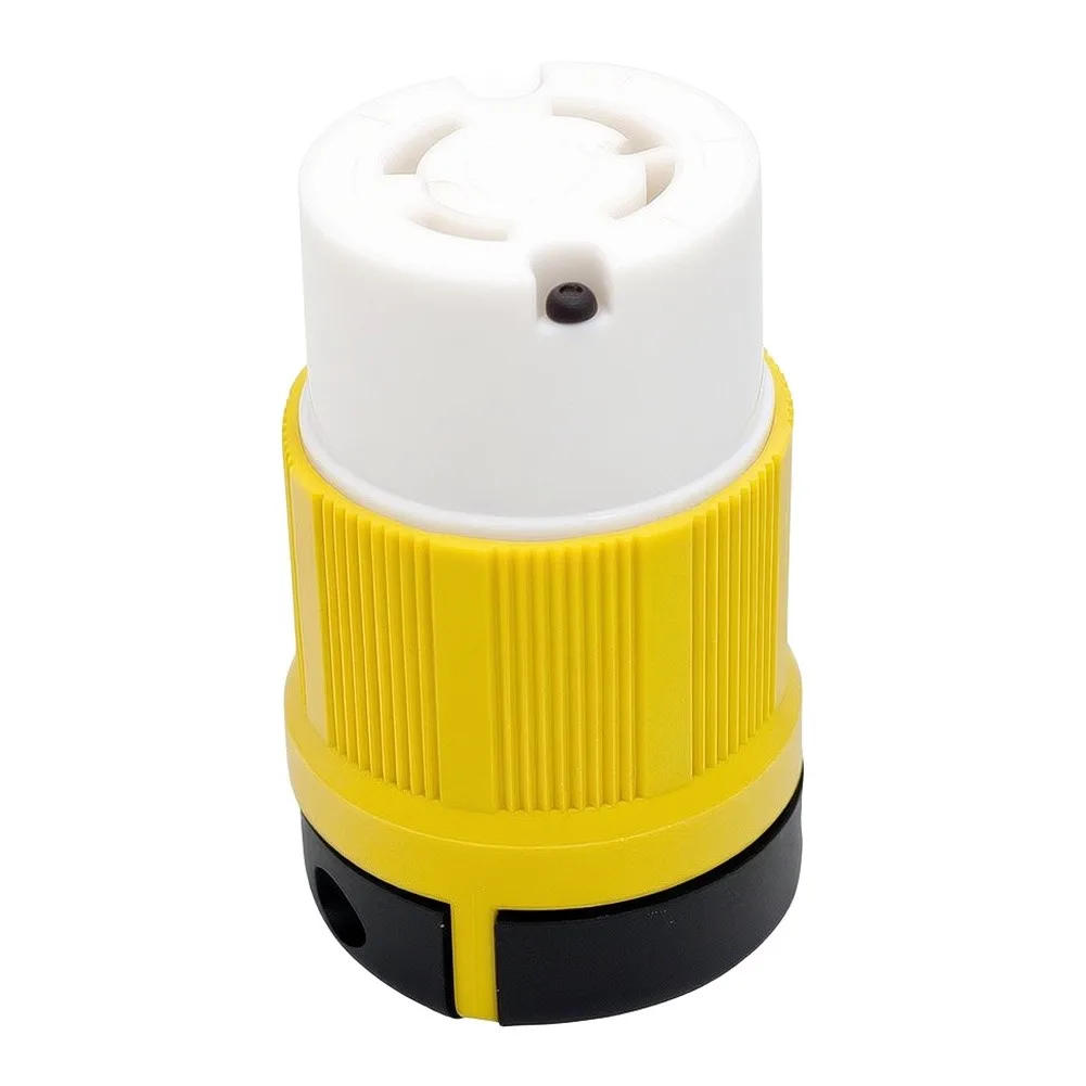 Four-Core Anti-Drop Socket Intended for RV Power Distribution Systems Using L14-30P and L14-30C Specifications