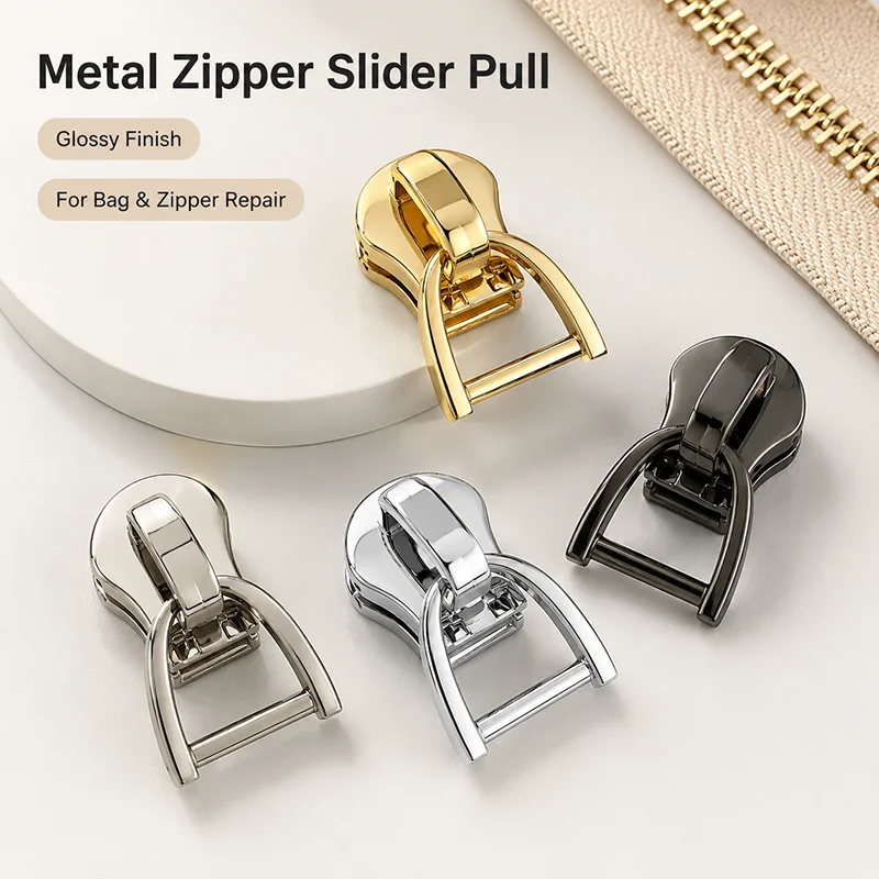 

10-30Pcs 3#5#8#10# Metal Zipper Sliders D Ring Zip Puller Head Bag Pocket Replacement Cursor Sewing Repair Kit Accessory Parts