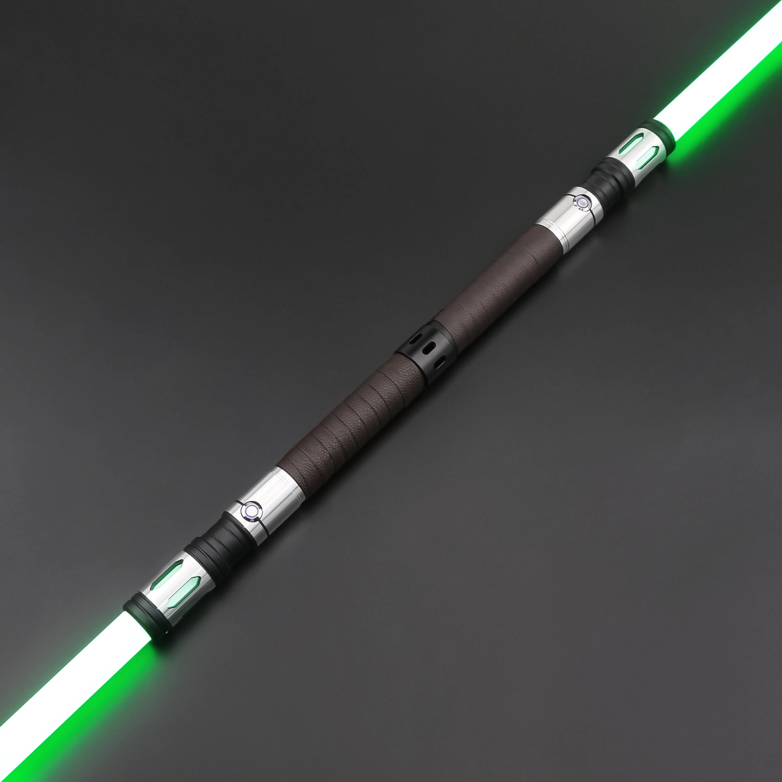 

Double Blade Lightsaber Neo Pixel Spinning Sword RGB Color Change with Removable Blade Metal Hilt Blaster Toys Saber Staff