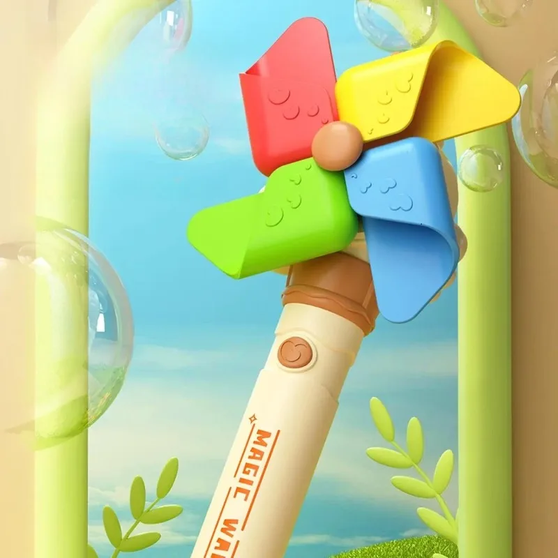 クリエイティブ全自動風車バブルマシンカラフルなライト回転風車かわいいおもちゃギフト女の子や子供のため