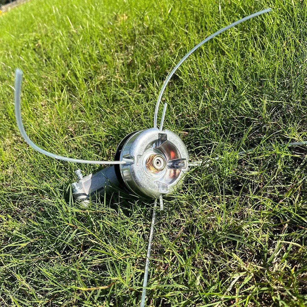Universal Aluminum Alloy Weed Trimmer Head with Nylon Steel Cutting Line Lawn Grass Mower Trimming Replacement Accessory