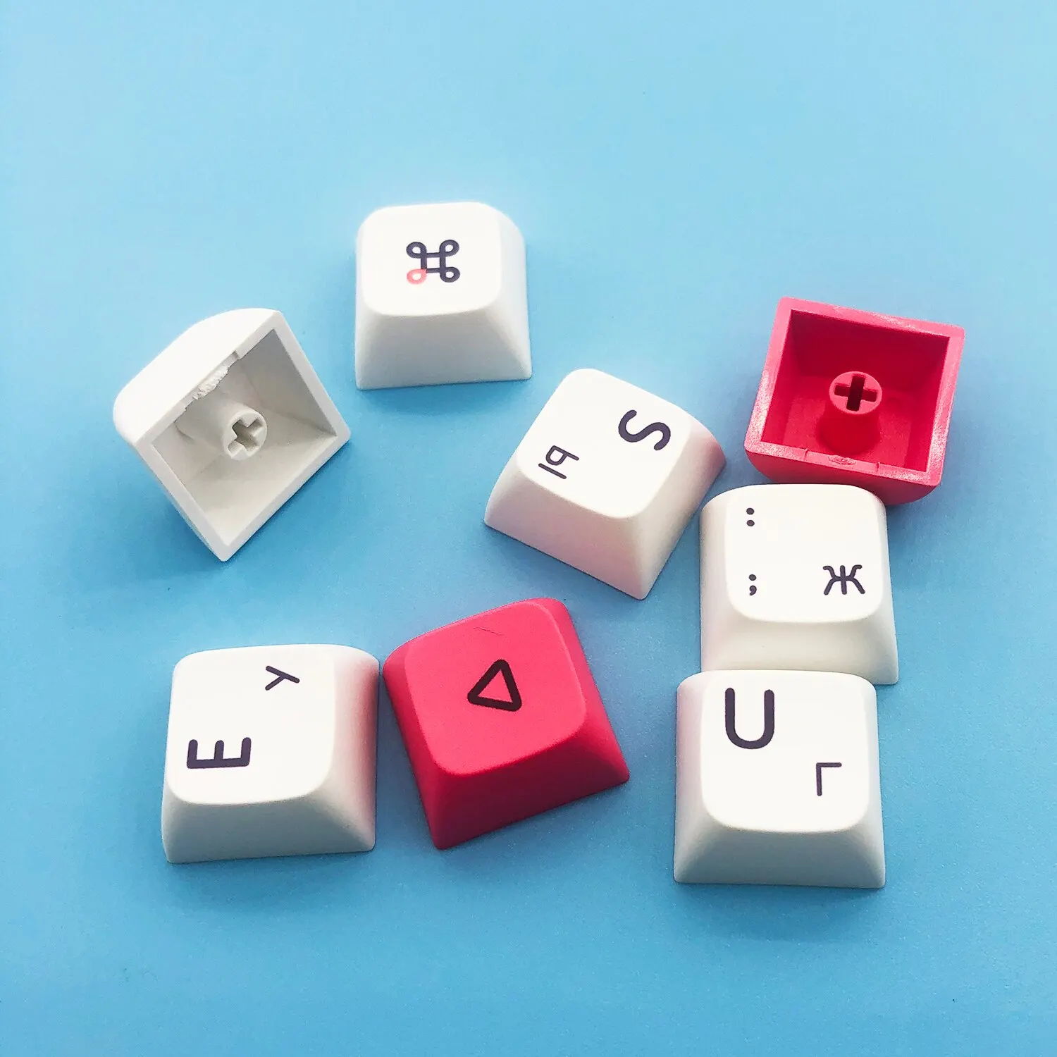 PBT Keycaps XDA Profile Personalized English/Russian Key Cap Dye Sublimation For Cherry MX 104/87/61 Mechanical Keyboard