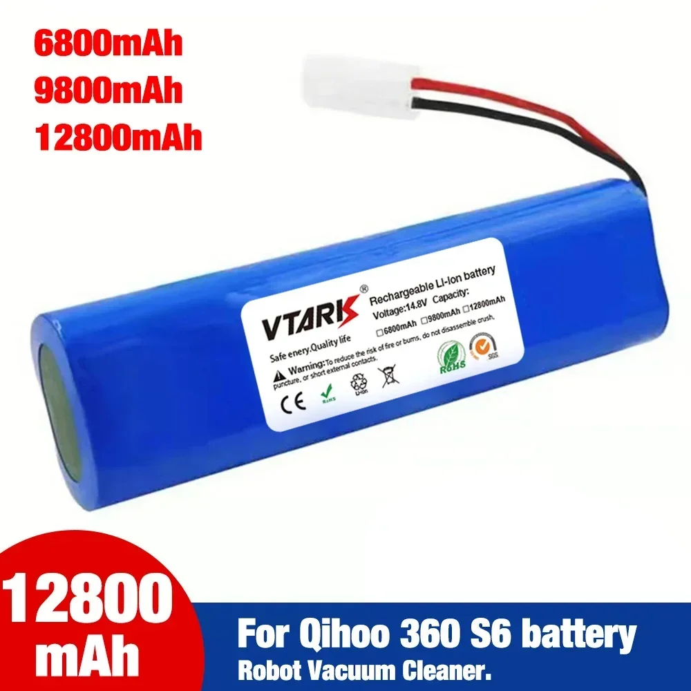 

2024 New 14.4V 12800mAh 9800mAh 6800mAh Original Battery Pack Used for The Qihoo 360 S6 Robot Vacuum Cleaner of Components