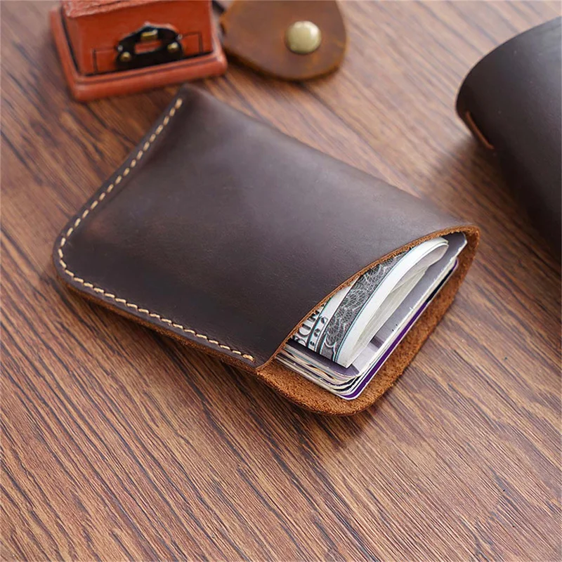 Crazy Horse Leather Card holder Package For Men and Women Original Head Layer Cowhide Card wallet wholesale New Arrivals