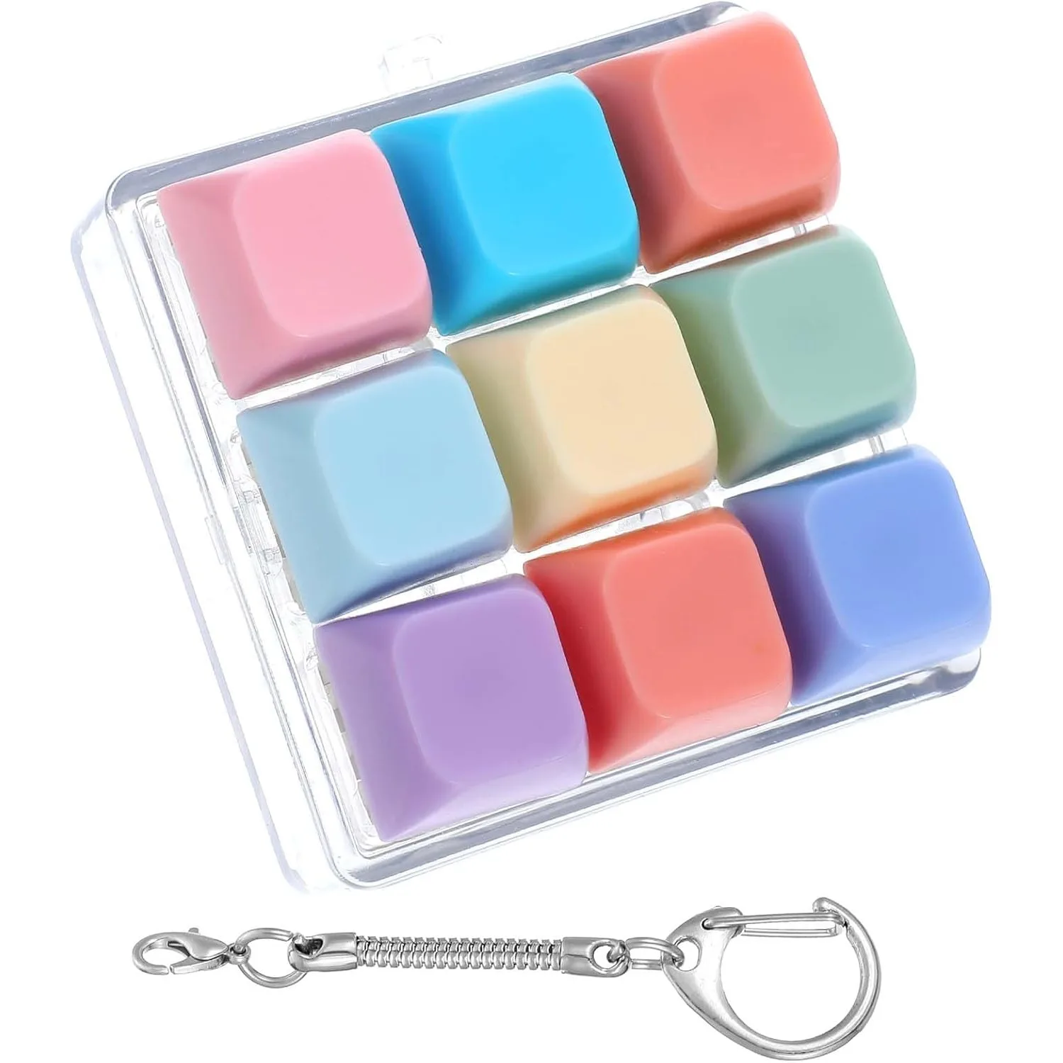 Keyboard Fidget Toy Keyboard Key Chain Decompression Toys Quiet & Loud Fidget Keyboard for Stress Relief Button Fidget Gifts