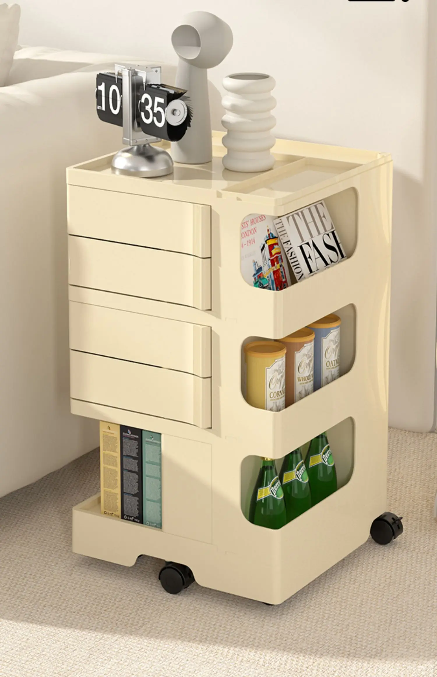 

Household removable snack toy storage cabinet multifunctional rotatable rack