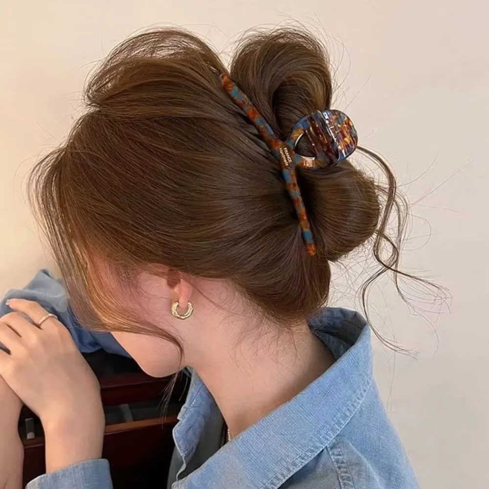 

Элегантные винтажные заколки для волос из ацетатной кислоты в стиле французского мода, большие заколки-крабы с леопардовым принтом, цвет кофе, для женщин