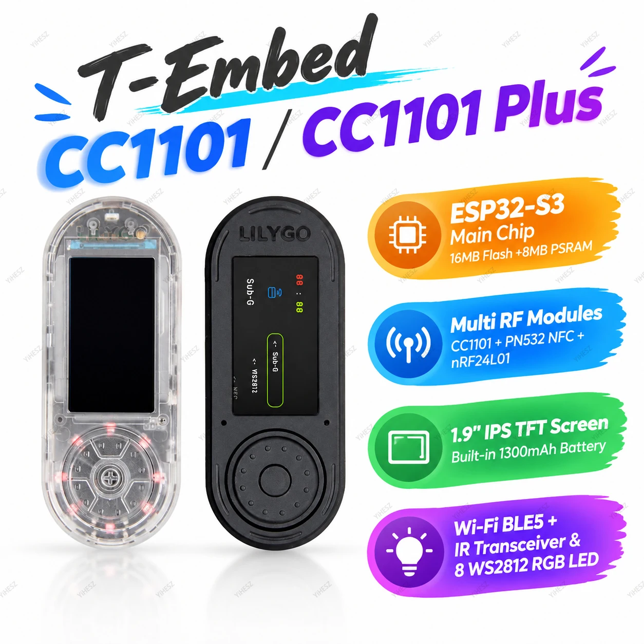 T-Embed CC1101 Plus ESP32-S3 Dev Board 1.9