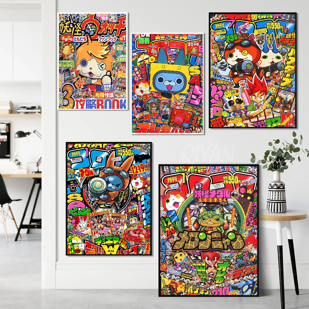 Yo Kai Watch Anime Poster Stickers Art Wall Murals Decor Game Room Decor Gifts HD Painting