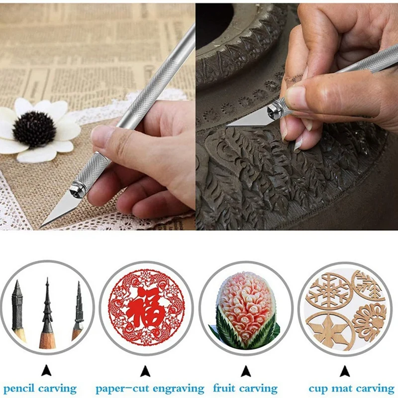 DIY Sewing Stitching Punch Carving Kit Silhouette Cameos Lettering Tool Silhouette Accessories 18Piece