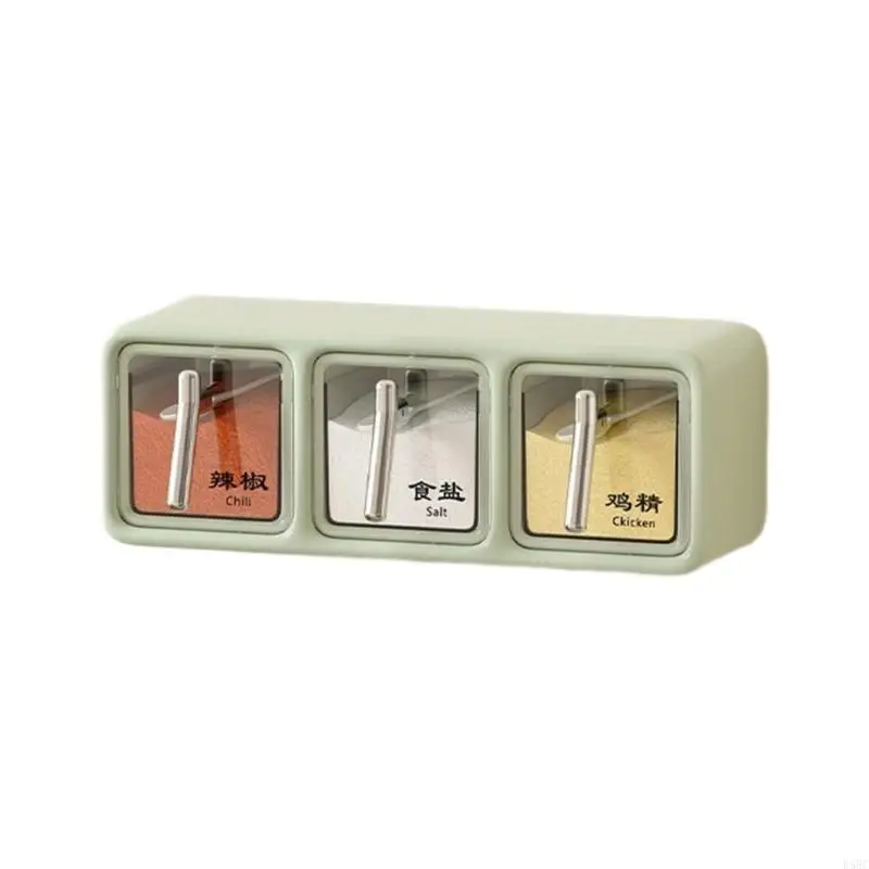  Durable Wall Hanging Spice Rack Convenient Kitchen Spice Rack Wall Mounted Multiple Cell Spices Jars with Spoon