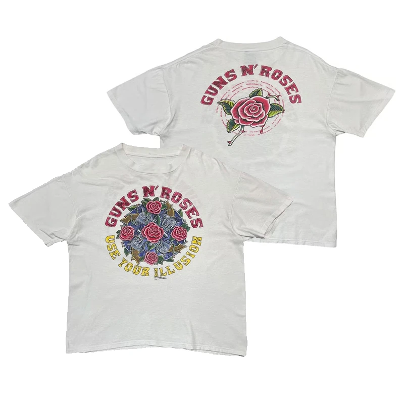 Best GUNS N' ROSES - Hard Rock American Street Loose Short-Sleeved Men's T-Shirt