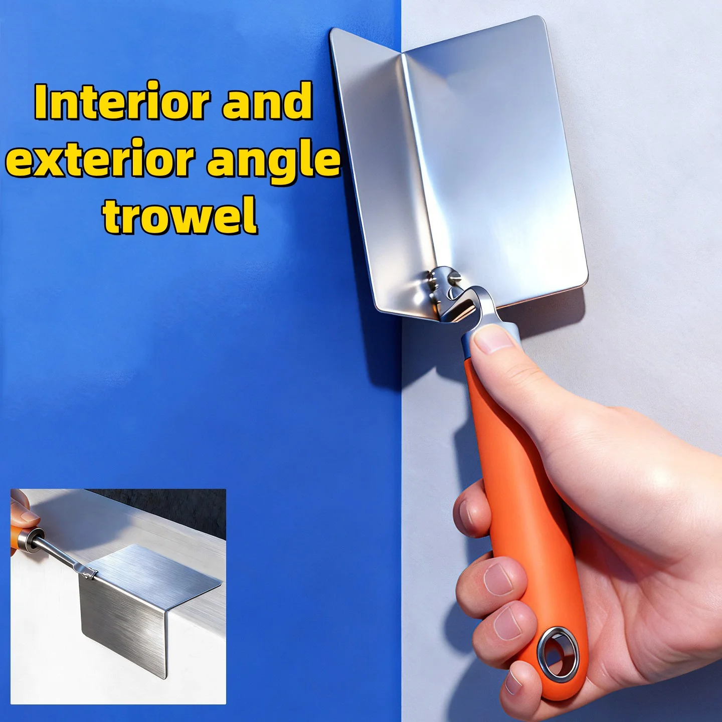 Stainless Steel Inside & Outside Corner Trowel Set, Drywall Plastering Corner Finishing Tool