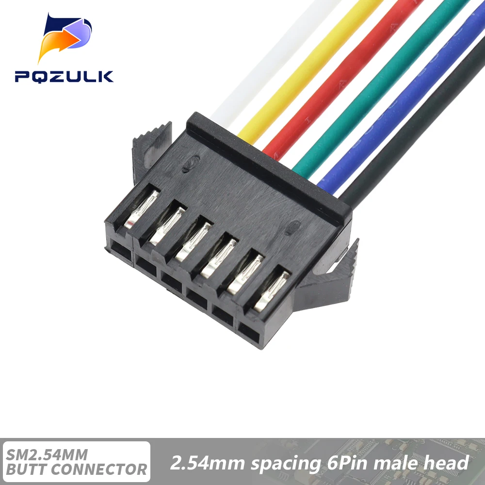 10PCS JST SM 2/3/4/5/6Pins 2,54 MM Stecker Männlichen zu Weiblichen Draht stecker kabel zopf Stecker LED Anschluss linie 20cm Lang