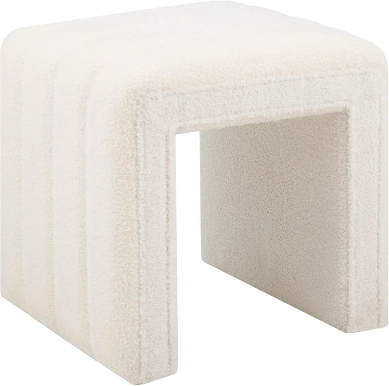 

Vanity Stool Chair, Modern Teddy Velvet Ottoman Footrest, Sofa Bench Footstool Extra Seat, Home Decor for Makeup Room, Living Ro