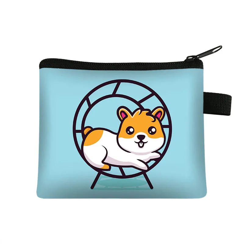 Kawaii Hamster Funny Cartoon Coin Purse Cute Pet Guinea Pig Wallet Earphones Key Credit Card Holder Coin Bag Zipper Pouch Gift