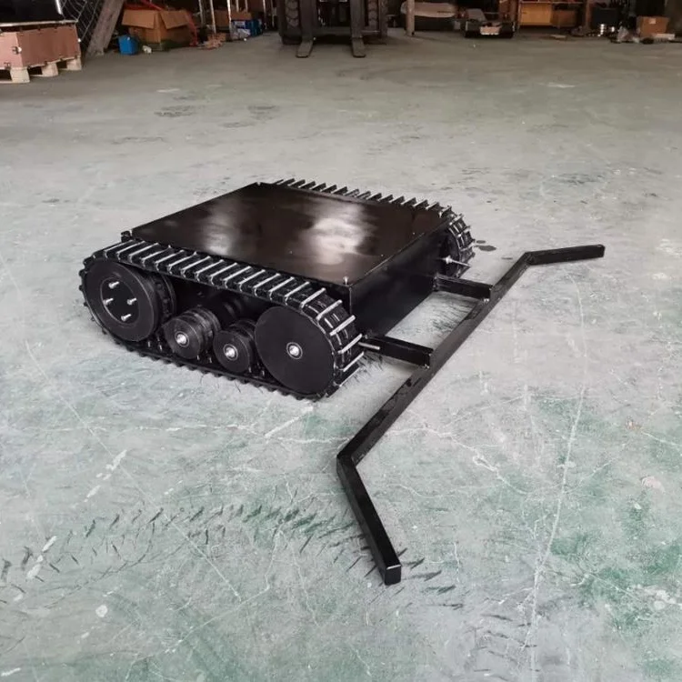 Golf ball collector with rubber track chassis Chassis Golf ball collector robot