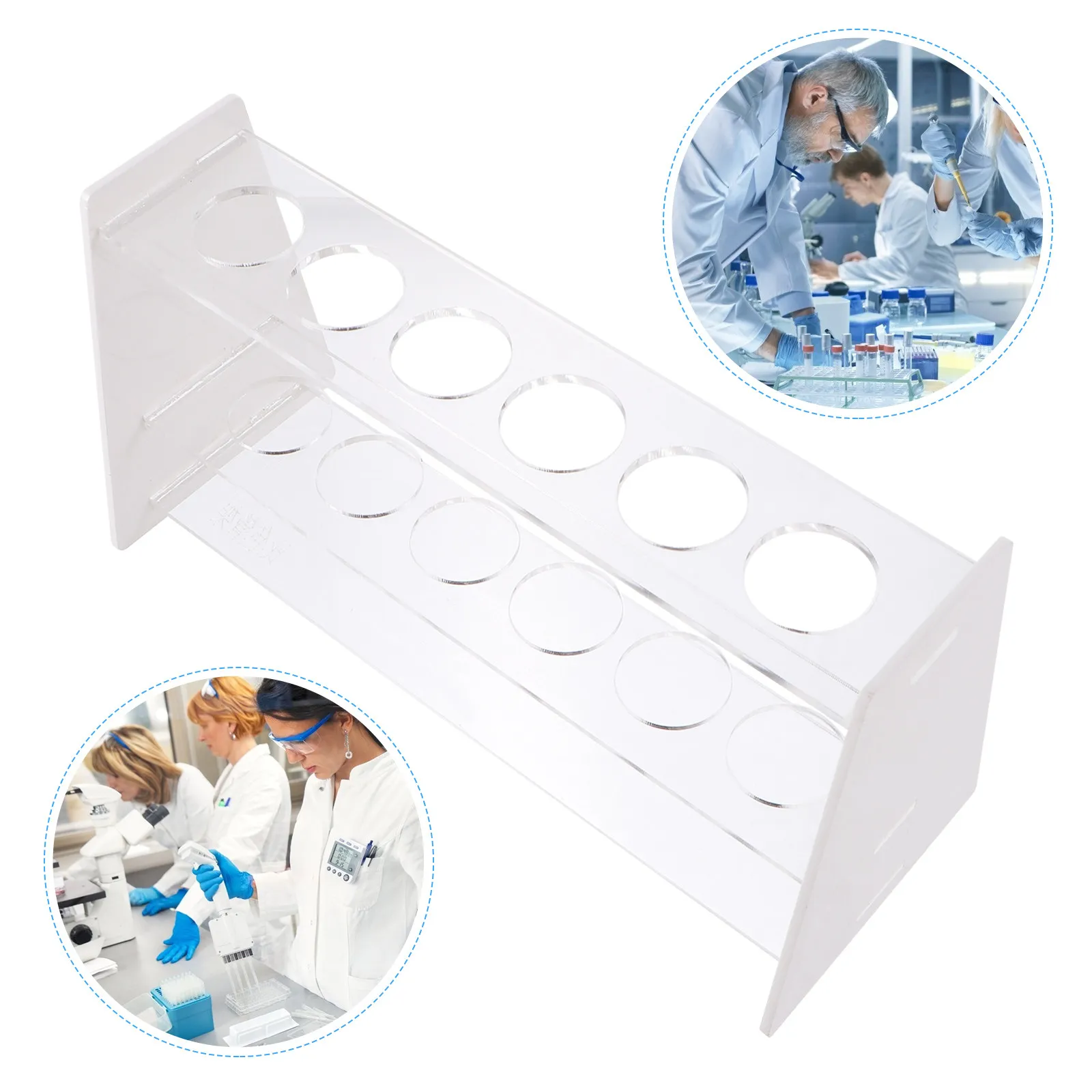 Test Tube Rack 6 Hole Plastic Design Smooth Surface No Edges Laboratory Test Tube Shelf for Scientific Research Teaching